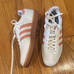 Adidas White and Coral Sneakers